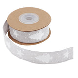 Maxbell 1 roll/10m Christmas Grosgrain Satin Ribbon Gift Wrapping Xmas Decor grey