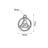 50x Vintage Style Yoga Meditation Charm Pendant for DIY Jewelry Accessories