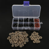 Maxbell 135pcs Plastic Safety Doll Eyes/Nose for Toy Craft Decor DIY brown and black