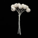 Maxbell 50pcs Berry Artificial Flower Berries Holiday Home Xmas Decor Garland Beige