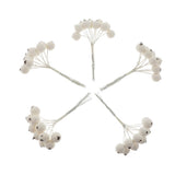 Maxbell 50pcs Berry Artificial Flower Berries Holiday Home Xmas Decor Garland Beige