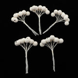 Maxbell 50pcs Berry Artificial Flower Berries Holiday Home Xmas Decor Garland Beige