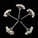 Maxbell 50pcs Berry Artificial Flower Berries Holiday Home Xmas Decor Garland Beige