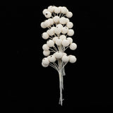 Maxbell 50pcs Berry Artificial Flower Berries Holiday Home Xmas Decor Garland Beige