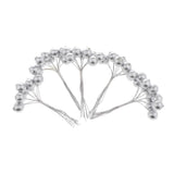 Maxbell 50pcs Berry Artificial Flower Berries Holiday Home Xmas Decor Garland Silver