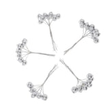 Maxbell 50pcs Berry Artificial Flower Berries Holiday Home Xmas Decor Garland Silver