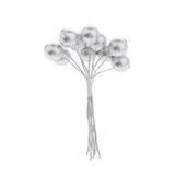 Maxbell 50pcs Berry Artificial Flower Berries Holiday Home Xmas Decor Garland Silver
