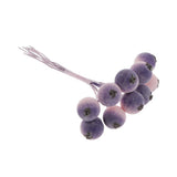 Maxbell 50pcs Berry Artificial Flower Berries Holiday Home Xmas Decor Garland Purple