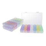 Maxbell 9 Pieces Clear Storage Box with 28 Grids Jewelry Nail Art Beads Mini Cases