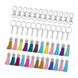 Maxbell Colorful 50 key ring 50 unique alloy split ring charm 25 tassel key ring