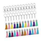 Maxbell Colorful 50 key ring 50 unique alloy split ring charm 25 tassel key ring