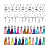 Maxbell Colorful 50 key ring 50 unique alloy split ring charm 25 tassel key ring