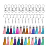 Maxbell Colorful 50 key ring 50 unique alloy split ring charm 25 tassel key ring