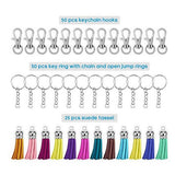 Maxbell Colorful 50 key ring 50 unique alloy split ring charm 25 tassel key ring