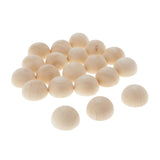 Maxbell 2x20Pcs Half Ball Natural Unfinished Wood For Jewelry Making DIY Crafts 30MM