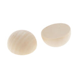 Maxbell 2x20Pcs Half Ball Natural Unfinished Wood For Jewelry Making DIY Crafts 30MM