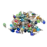 Maxbell 200 Pieces Glass Bead Charms Floral Gems Pendants For Jewelry Making DIY