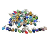 Maxbell 200 Pieces Glass Bead Charms Floral Gems Pendants For Jewelry Making DIY