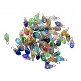 Maxbell 200 Pieces Glass Bead Charms Floral Gems Pendants For Jewelry Making DIY