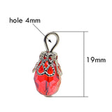 Maxbell 200 Pieces Glass Bead Charms Floral Gems Pendants For Jewelry Making DIY