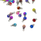 Maxbell 200 Pieces Glass Bead Charms Floral Gems Pendants For Jewelry Making DIY