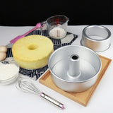 1 Set Alloy Chiffon Cake Mold Round Hollow Angel Food Cake Pan Baking Mould 5 inch