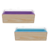 3Pieces Rectangle Divided Silicone Soap Loaf Mold with Wooden Box DIY 1.2KG