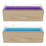 3Pieces Rectangle Divided Silicone Soap Loaf Mold with Wooden Box DIY 1.2KG