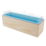 3Pieces Rectangle Divided Silicone Soap Loaf Mold with Wooden Box DIY 1.2KG