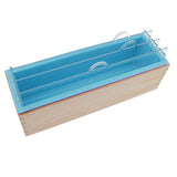 3Pieces Rectangle Divided Silicone Soap Loaf Mold with Wooden Box DIY 1.2KG