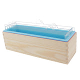 3Pieces Rectangle Divided Silicone Soap Loaf Mold with Wooden Box DIY 1.2KG