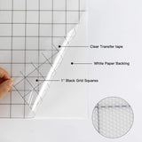 Maxbell Grey&Orange Grid Clear Transfer Paper Tape Roll for Vinyl Crafts Hobby
