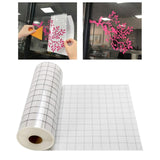Maxbell Grey&Orange Grid Clear Transfer Paper Tape Roll for Vinyl Crafts Hobby