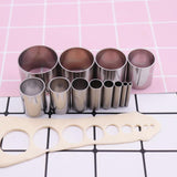 Maxbell 2 Set Polymer Clay Cutter Shapes Puncher Hole Punch Metal Mold
