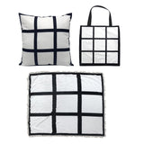 Maxbell 2x Sublimation Blank Throw Pillow Cushion Cover 40x40cm DIY (Black White)