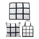 Maxbell 2x Sublimation Blank Throw Pillow Cushion Cover 40x40cm DIY (Black White)