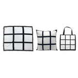 Maxbell 2x Sublimation Blank Throw Pillow Cushion Cover 40x40cm DIY (Black White)