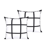 Maxbell 2x Sublimation Blank Throw Pillow Cushion Cover 40x40cm DIY (Black White)