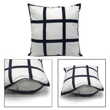 Maxbell 2x Sublimation Blank Throw Pillow Cushion Cover 40x40cm DIY (Black White)