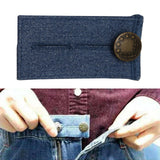 Maxbell 5xDenim Pants Extender 2 Button Hooks Elastic Waist Extenders Blue