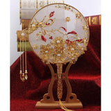 Maxbell 5xChinese Style Palace Bracket Holder Stand For Round Circular Hand Fan