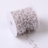 Maxbell 10M/Roll 4mm Handmade Pearl Beading Chain for Craft DIY Wedding Decor Silver