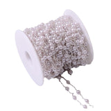 Maxbell 10M/Roll 4mm Handmade Pearl Beading Chain for Craft DIY Wedding Decor Silver