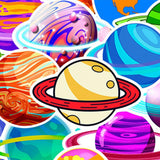 Maxbell 50x Outer Space Planets Stickers for Bottles Refrigerator Smartphone - Aladdin Shoppers
