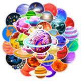 Maxbell 50x Outer Space Planets Stickers for Bottles Refrigerator Smartphone - Aladdin Shoppers