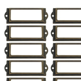 20x File Label Holder Metal Frame Drawer Tag for Cupboard Drawer Box Bronze