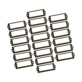 20x File Label Holder Metal Frame Drawer Tag for Cupboard Drawer Box Bronze