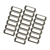 20x File Label Holder Metal Frame Drawer Tag for Cupboard Drawer Box Bronze