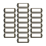 20x File Label Holder Metal Frame Drawer Tag for Cupboard Drawer Box Bronze