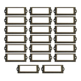 20x File Label Holder Metal Frame Drawer Tag for Cupboard Drawer Box Bronze